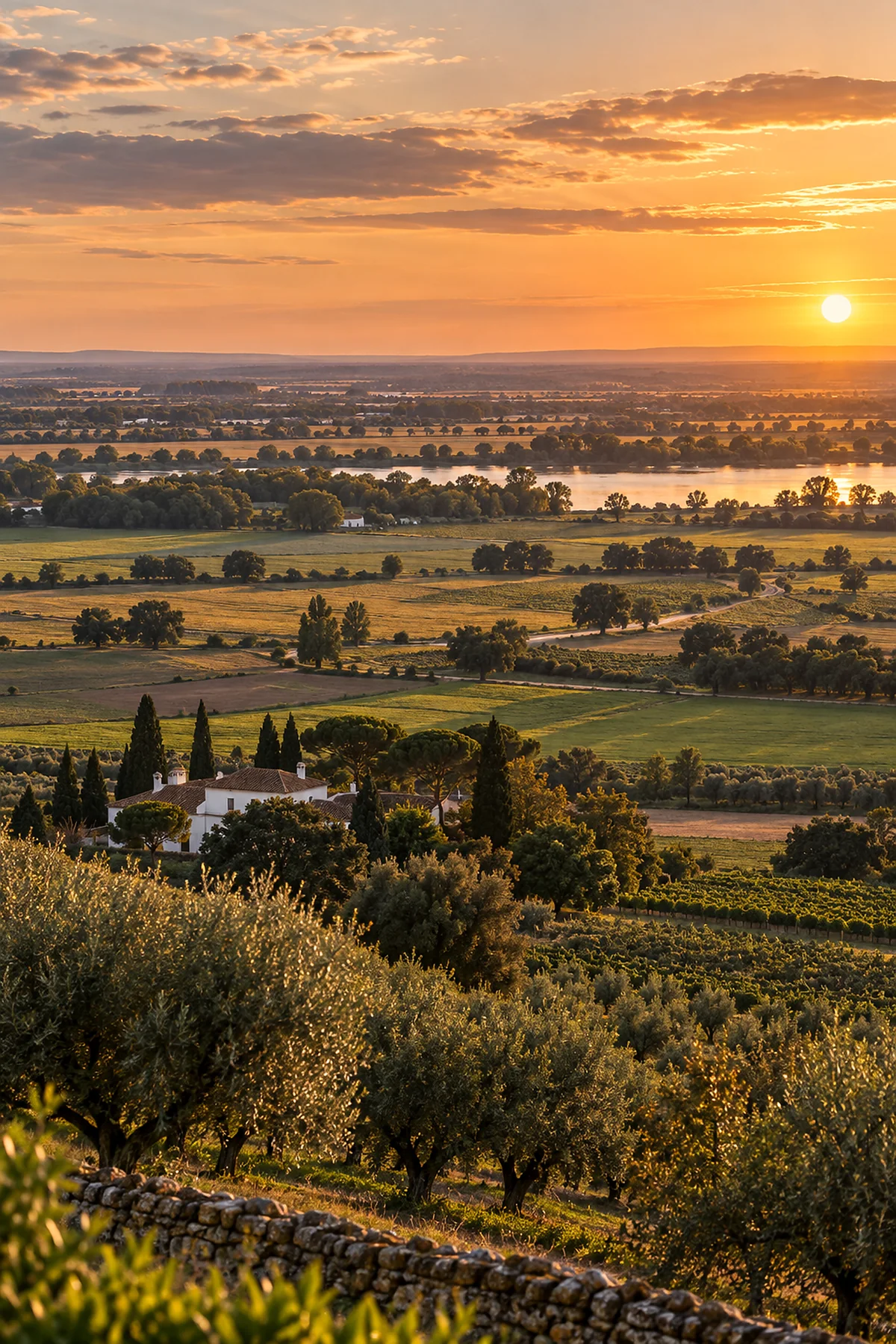 The Ribatejo landscape at sunset